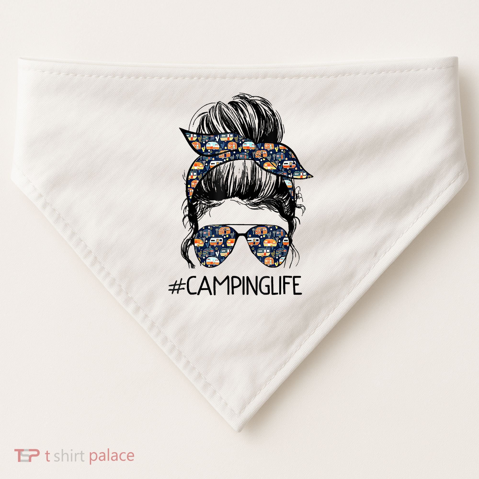 Camping Life Camping Lover Girl Outside USA-Made Doggie Bandana