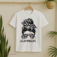 Camping Life Camping Lover Girl Outside T-Shirt thumb 2