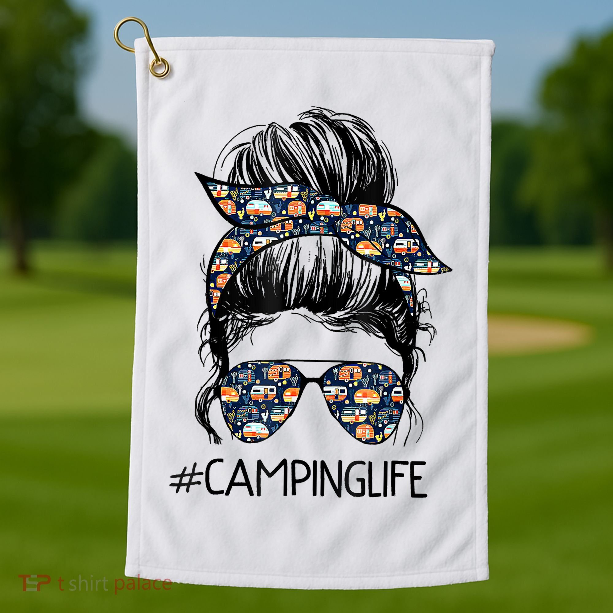 Camping Life Camping Lover Girl Outside Golf Towel