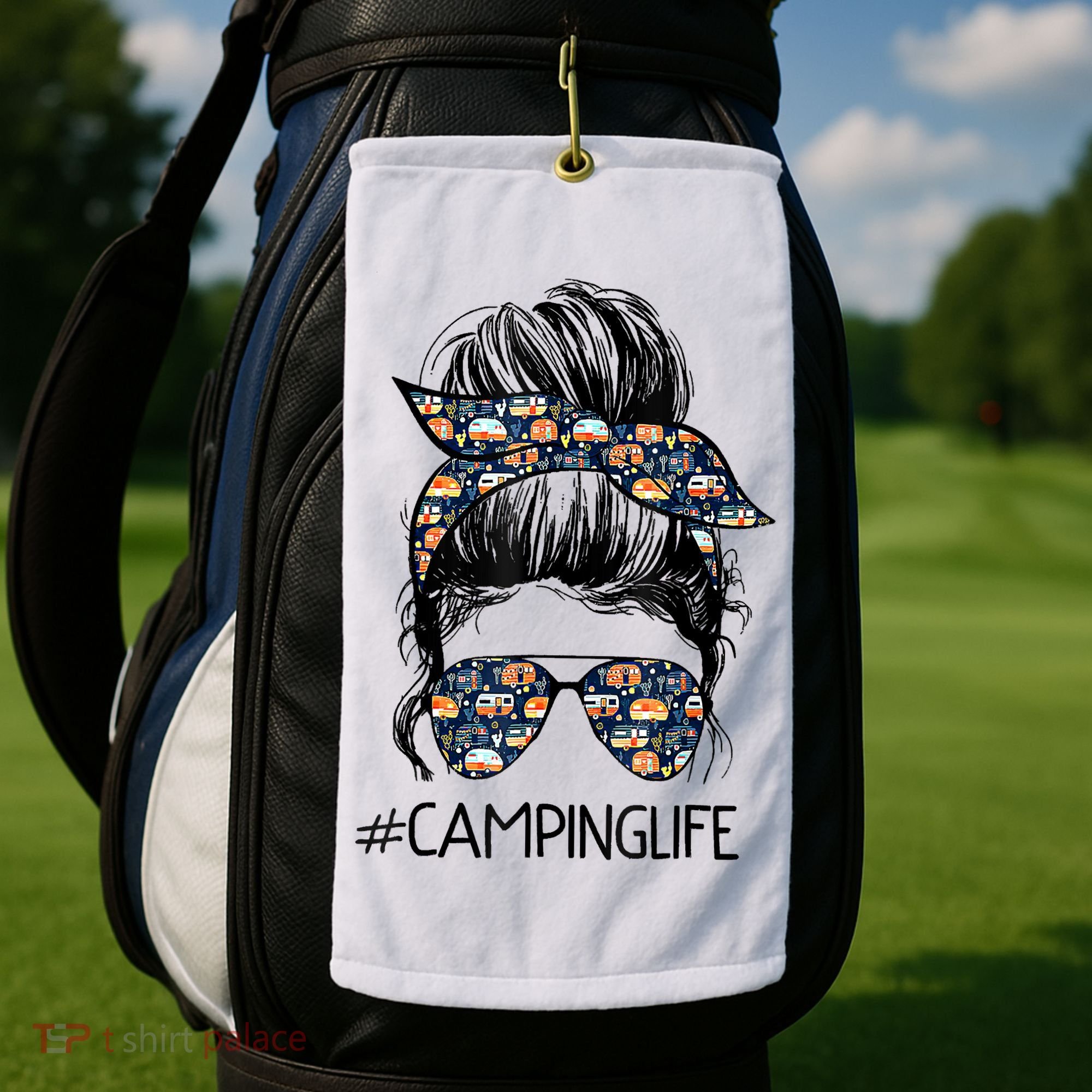 Camping Life Camping Lover Girl Outside Golf Towel