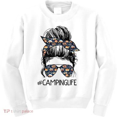 Camping Life Camping Lover Girl Outside Kids Sweatshirt