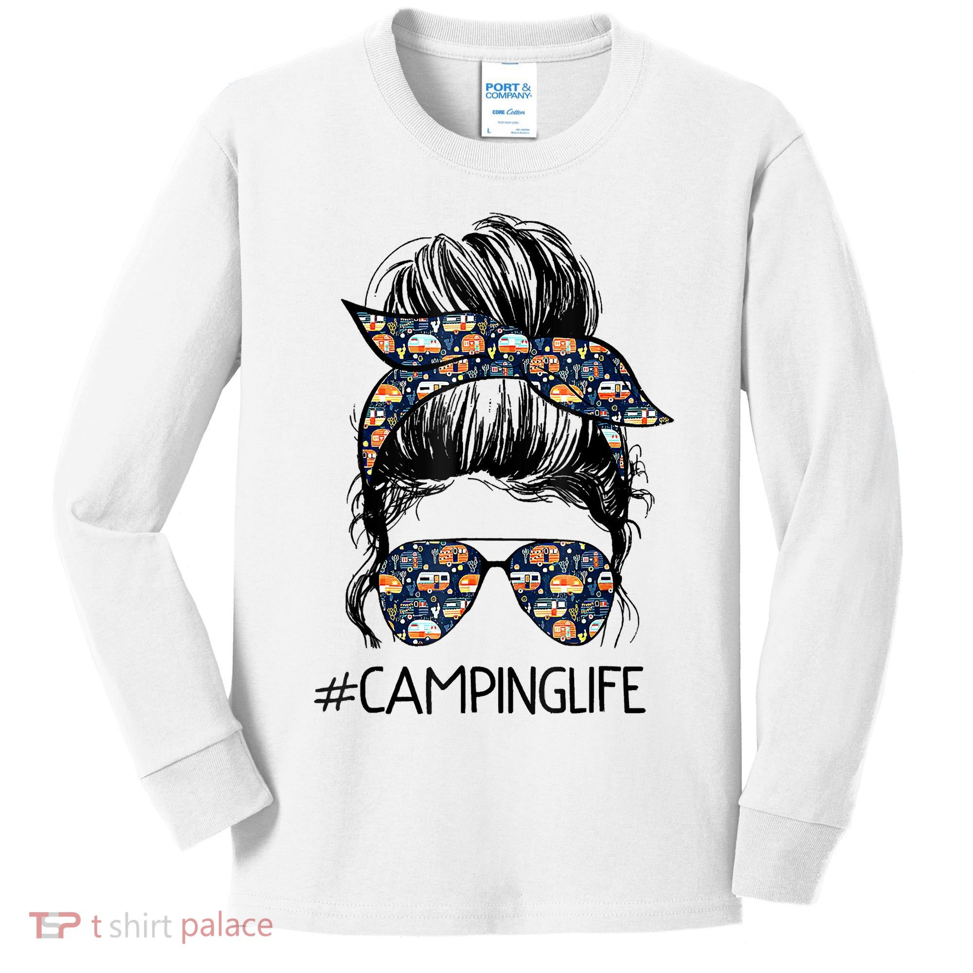 Camping Life Camping Lover Girl Outside Kids Long Sleeve Shirt