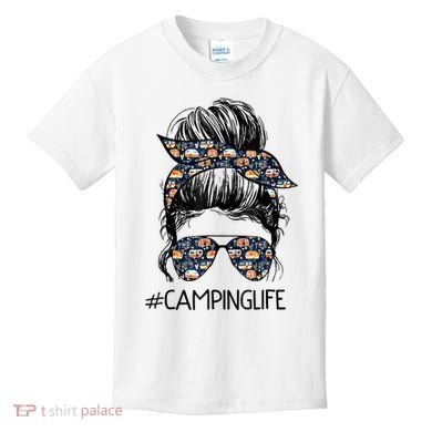 Camping Life Camping Lover Girl Outside Kids T-Shirt