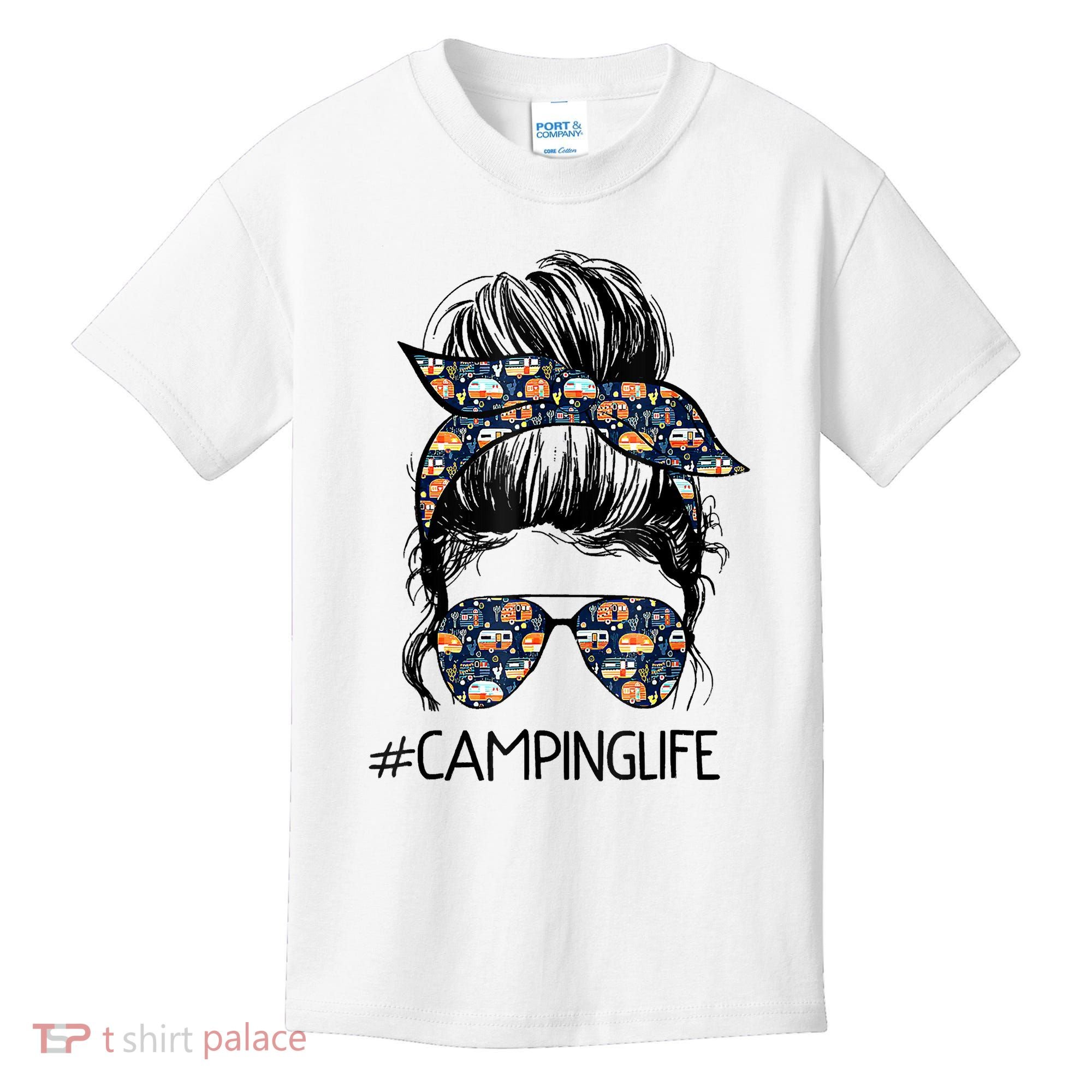 Camping Life Camping Lover Girl Outside Kids T-Shirt