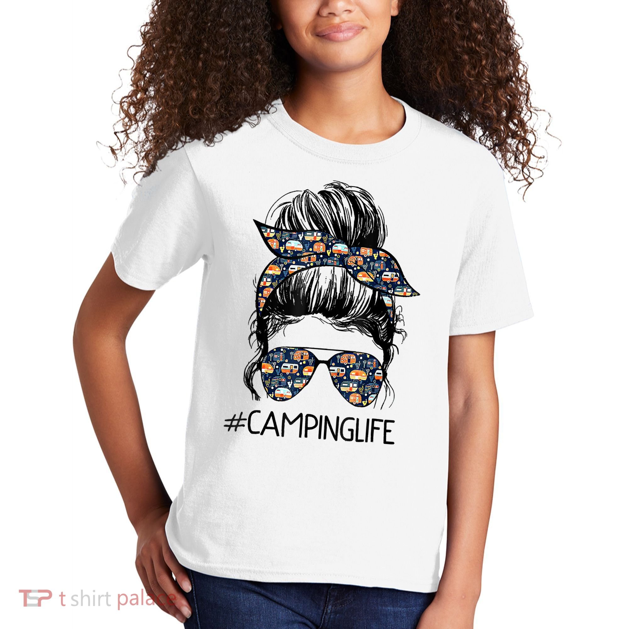 Camping Life Camping Lover Girl Outside Kids T-Shirt
