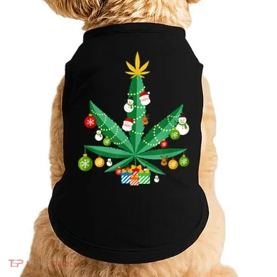 Cannabis Leaf Christmas Tree Doggie Tank