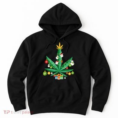 Cannabis Leaf Christmas Tree Hoodie