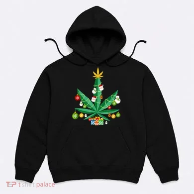 Cannabis Leaf Christmas Tree Hoodie