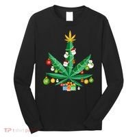 Cannabis Leaf Christmas Tree Long Sleeve Shirt thumb 0