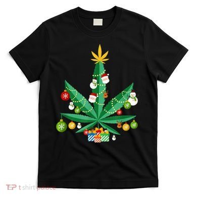 Cannabis Leaf Christmas Tree T-Shirt