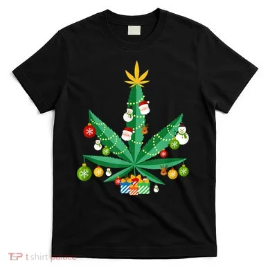 Cannabis Leaf Christmas Tree T-Shirt