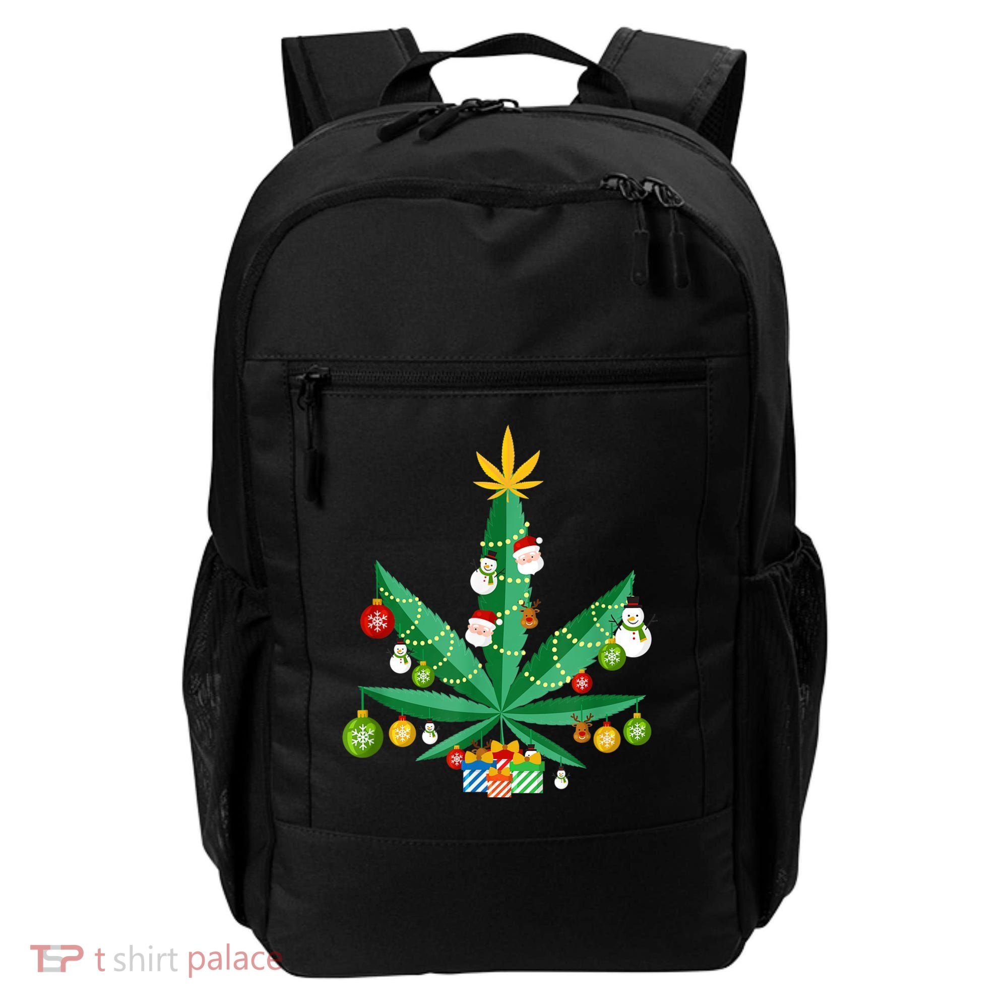 Cannabis Leaf Christmas Tree Backpack