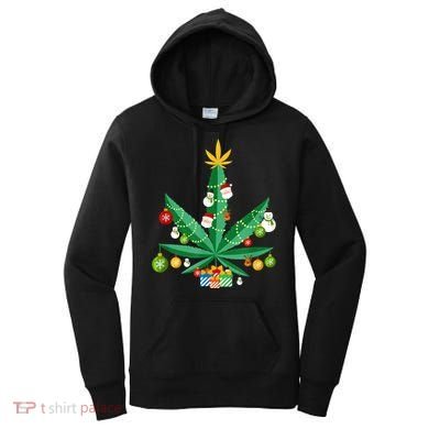 Cannabis Leaf Christmas Tree Women's Hoodie