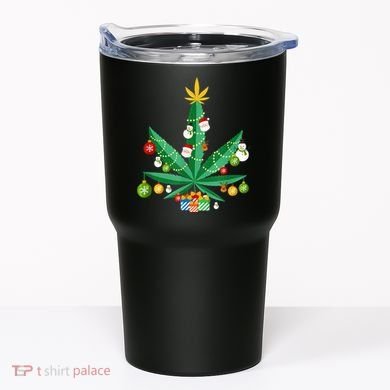 Cannabis Leaf Christmas Tree Tumbler