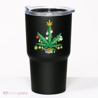 Cannabis Leaf Christmas Tree Tumbler thumb 0
