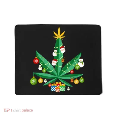 Cannabis Leaf Christmas Tree Mousepad