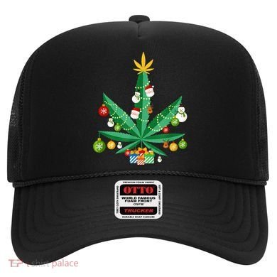 Cannabis Leaf Christmas Tree Hat