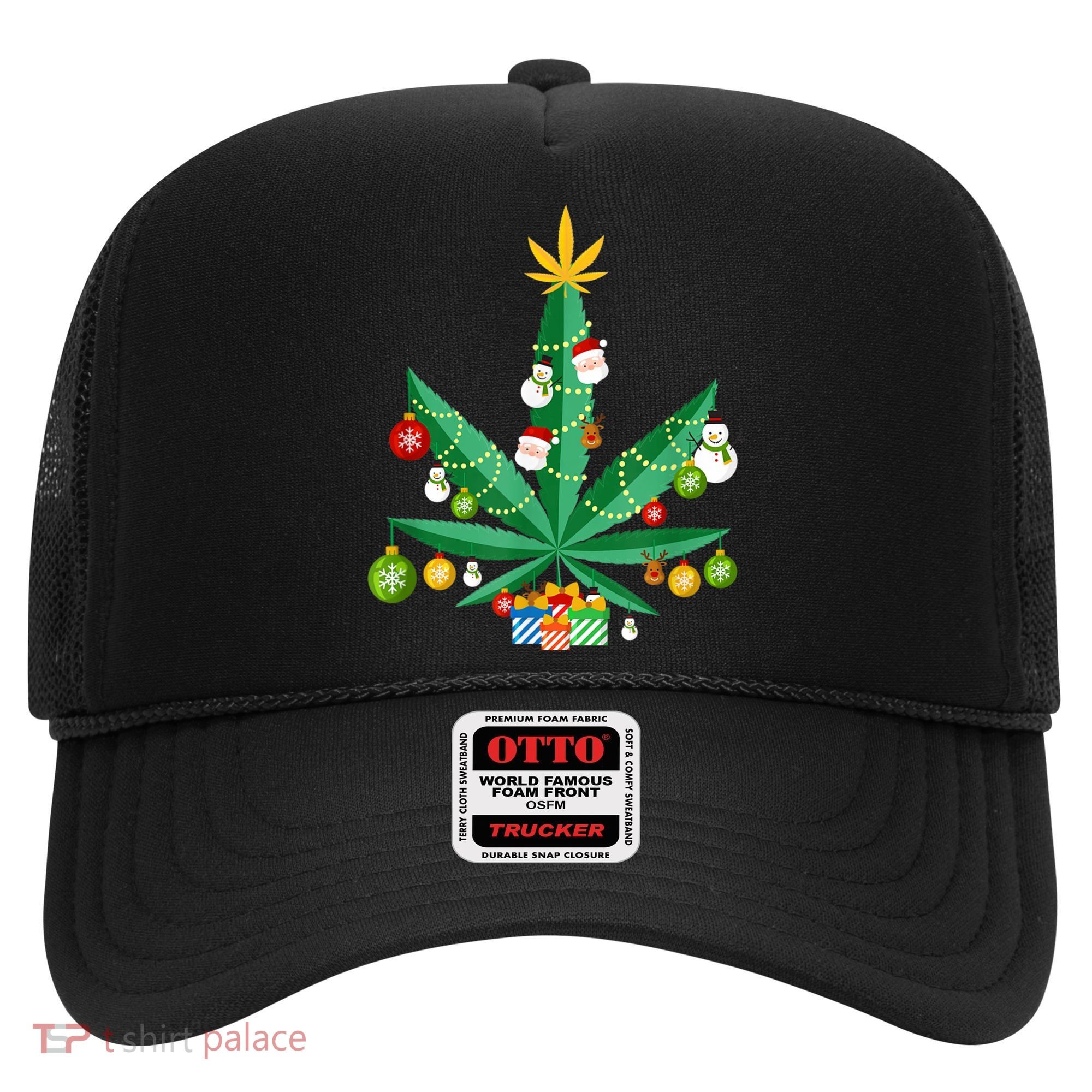 Cannabis Leaf Christmas Tree Hat