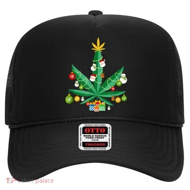 Cannabis Leaf Christmas Tree Hat