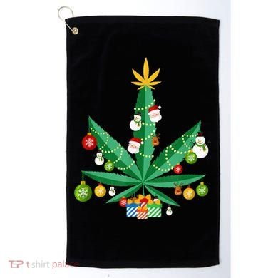 Cannabis Leaf Christmas Tree Golf Towel