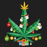 Cannabis Leaf Christmas Tree Golf Towel thumb 3