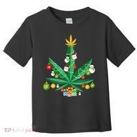 Cannabis Leaf Christmas Tree Toddler T-Shirt thumb 0