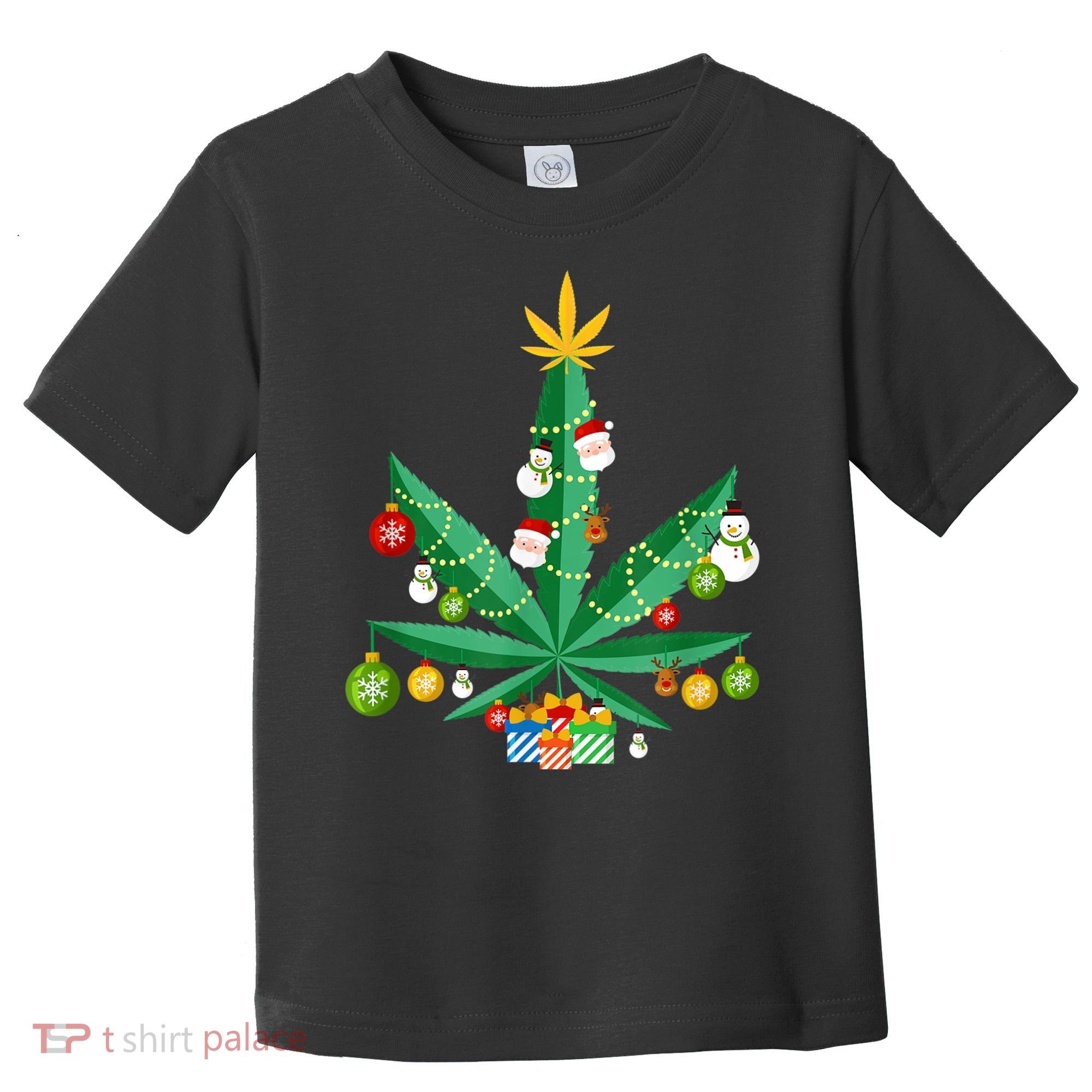 Cannabis Leaf Christmas Tree Toddler T-Shirt
