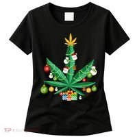 Cannabis Leaf Christmas Tree Women's T-Shirt thumb 0