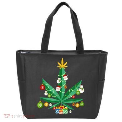 Cannabis Leaf Christmas Tree Tote Bag