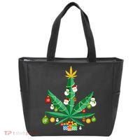Cannabis Leaf Christmas Tree Tote Bag thumb 0