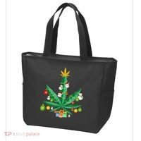 Cannabis Leaf Christmas Tree Tote Bag thumb 3