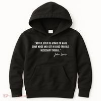 Congressman Lewis Civil Rights Hero Quote Good Trouble John Lewis Kids Hoodie thumb 0