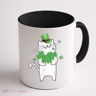 Cat Leprechaun Cat Lover Shamrock St Patrick's Day Gift Coffee Mug back