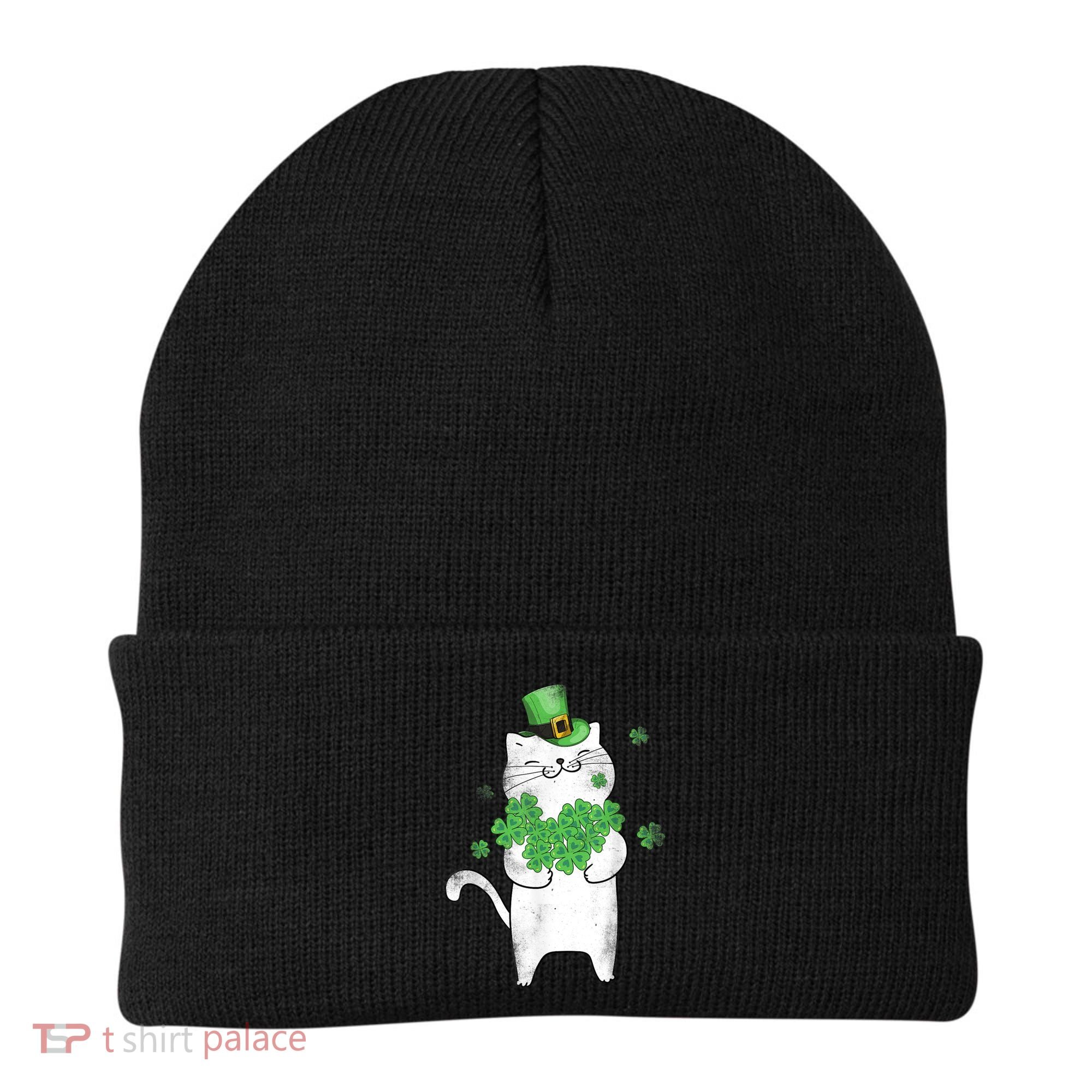 Cat Leprechaun Cat Lover Shamrock St Patrick's Day Gift Beanie