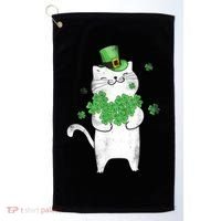 Cat Leprechaun Cat Lover Shamrock St Patrick's Day Gift Golf Towel thumb 0