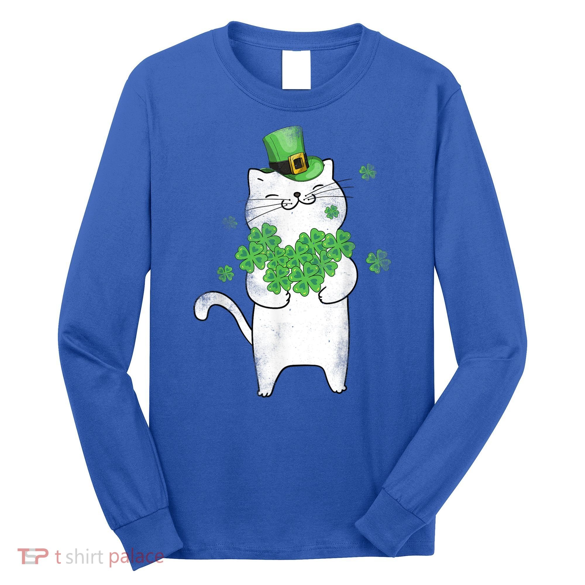 Cat Leprechaun Cat Lover Shamrock St Patrick's Day Gift Long Sleeve Shirt