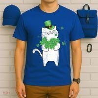 Cat Leprechaun Cat Lover Shamrock St Patrick's Day Gift T-Shirt thumb 6