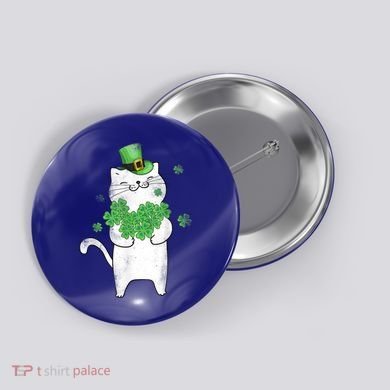 Cat Leprechaun Cat Lover Shamrock St Patrick's Day Gift Button