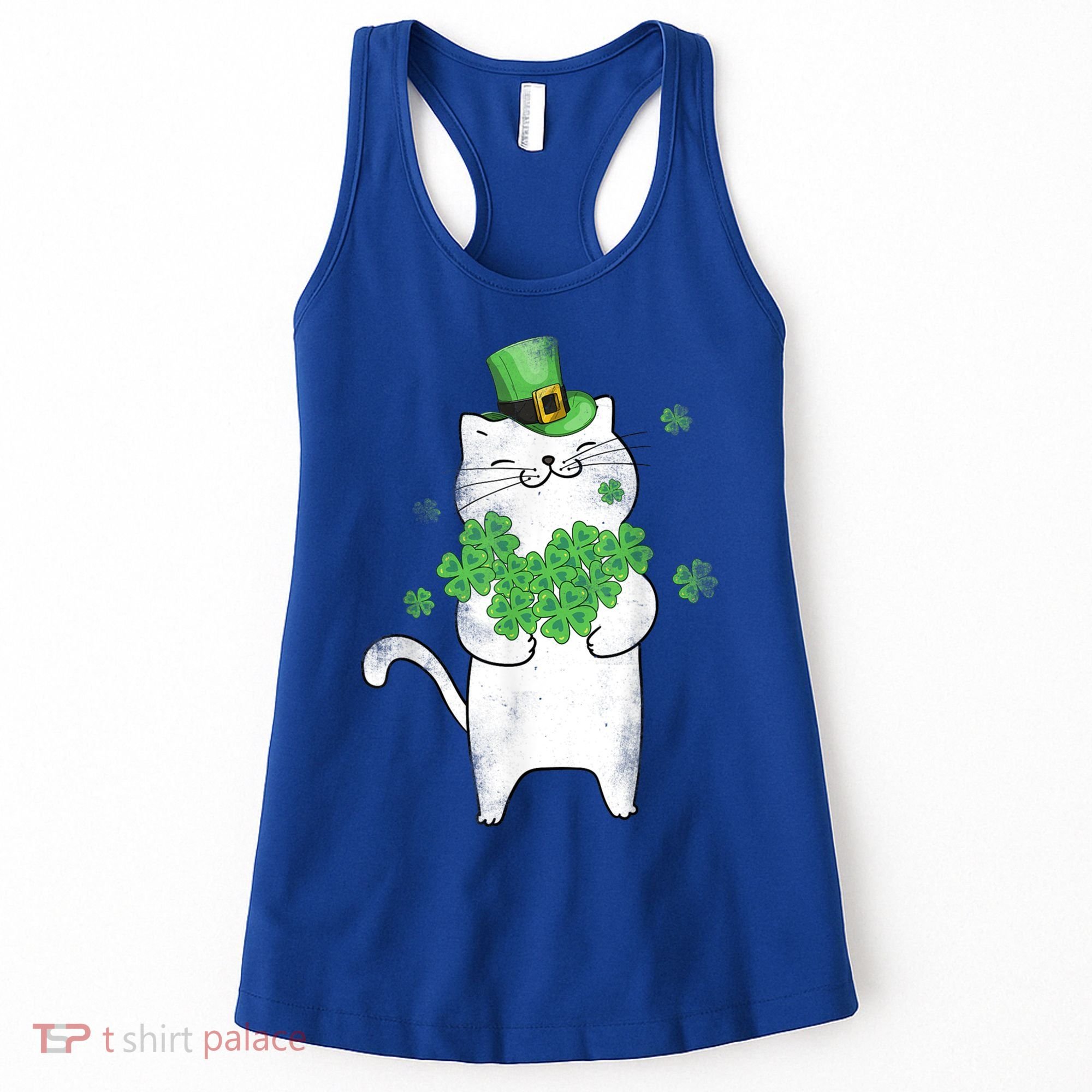 Cat Leprechaun Cat Lover Shamrock St Patrick's Day Gift Women's Tank Top