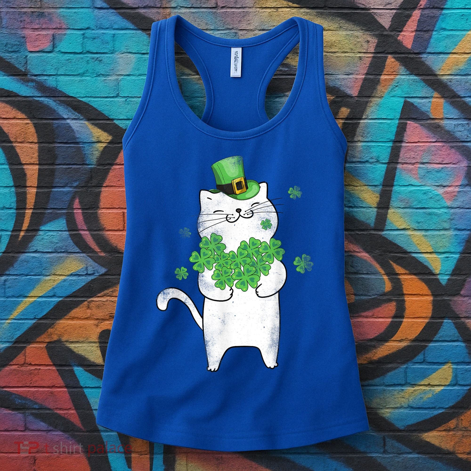 Cat Leprechaun Cat Lover Shamrock St Patrick's Day Gift Women's Tank Top