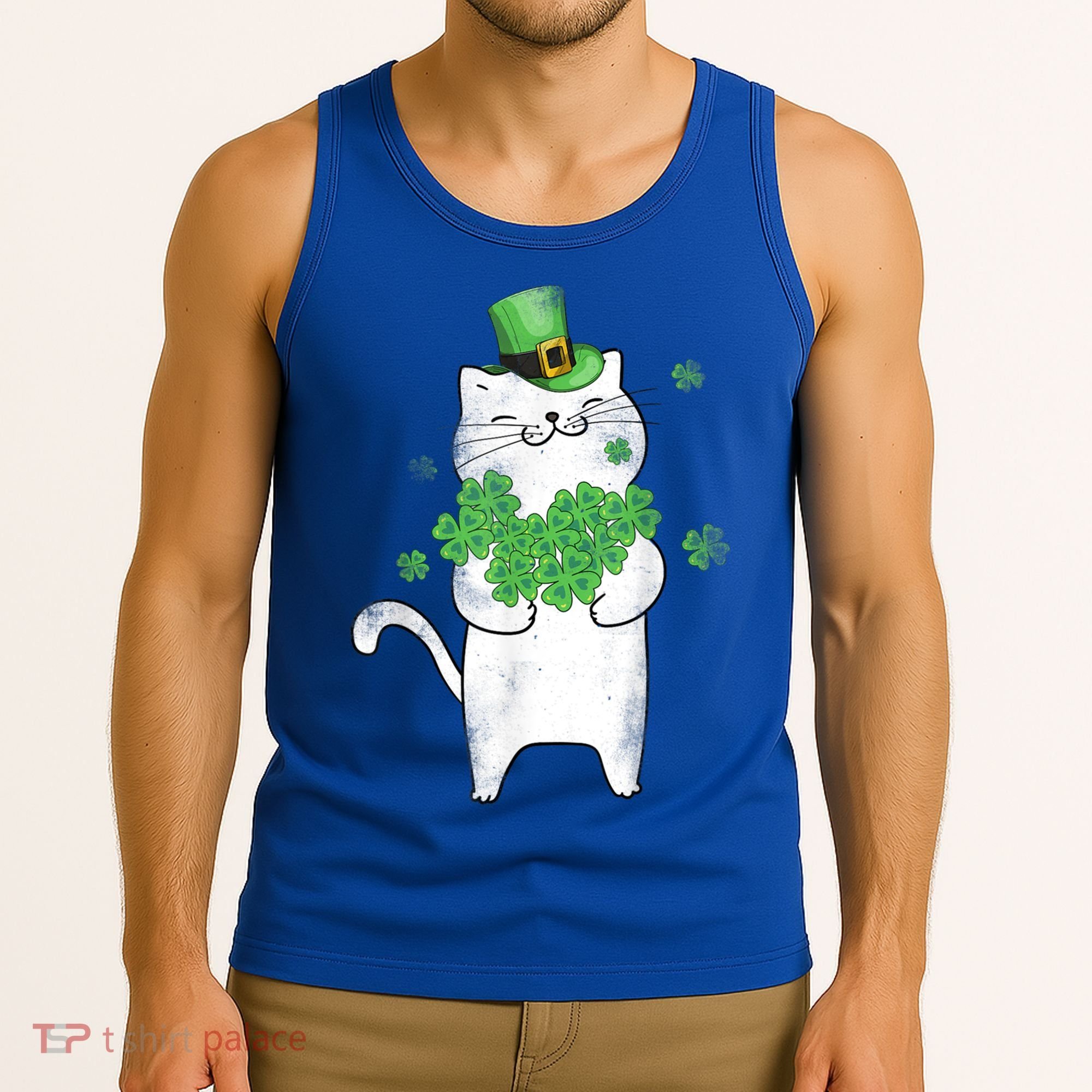Cat Leprechaun Cat Lover Shamrock St Patrick's Day Gift Tank Top