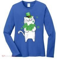 Cat Leprechaun Cat Lover Shamrock St Patrick's Day Gift Women's Long Sleeve Shirt thumb 0