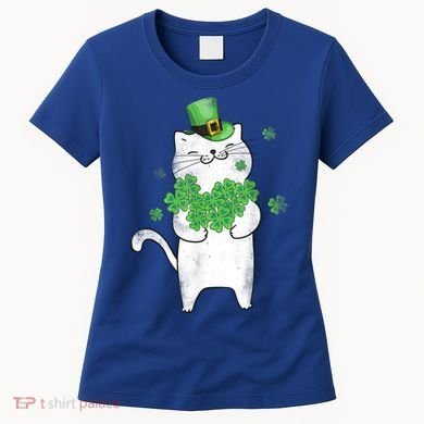 Cat Leprechaun Cat Lover Shamrock St Patrick's Day Gift Women's T-Shirt