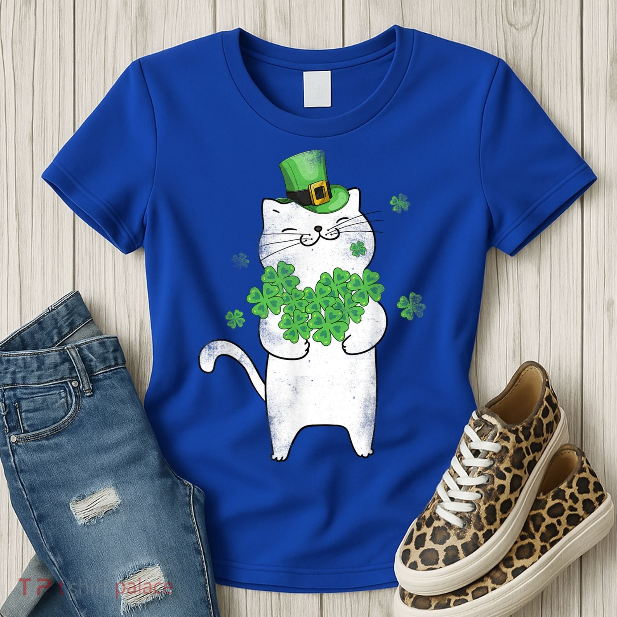 Cat Leprechaun Cat Lover Shamrock St Patrick's Day Gift Women's T-Shirt