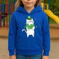 Cat Leprechaun Cat Lover Shamrock St Patrick's Day Gift Kids Hoodie thumb 3