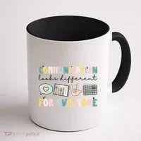 Communication Looks Different For Everyone Autism Awareness Coffee Mug thumb 1