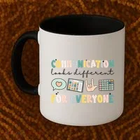 Communication Looks Different For Everyone Autism Awareness Coffee Mug thumb 2