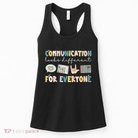 Communication Looks Different For Everyone Autism Awareness Women's Tank Top thumb 0