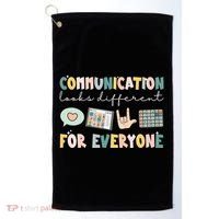 Communication Looks Different For Everyone Autism Awareness Golf Towel thumb 0