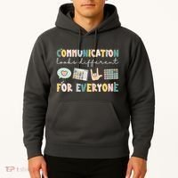 Communication Looks Different For Everyone Autism Awareness Hoodie thumb 2